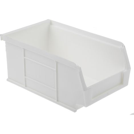 Bac de rangement RS PRO Blanc en PP, 76mm x 101mm x 167mm ( Prix pour Paquet de 20 ) (1/4)