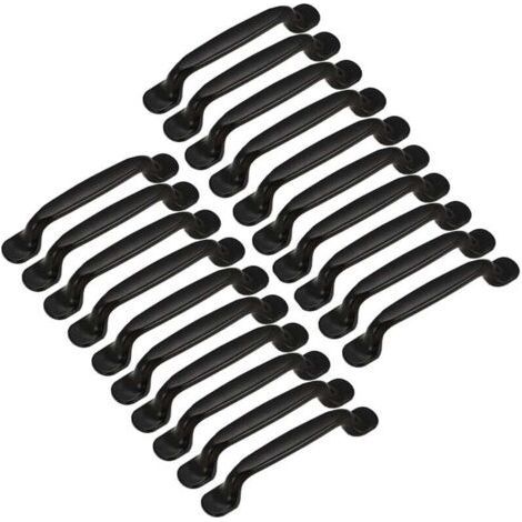 20x Door Handle Kitchen Cabinet Cupboard Drawer Bedroom Furniture Pull Center Distance 128mm, Black Aluminum (1/5)