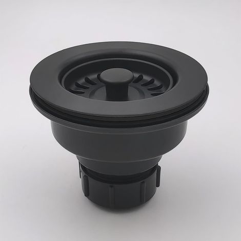 Évier de Cuisine Noir 9 cm mit Filtre à Panier et Bouchon, Filtre de vidange de Cuisine für éviers de Cuisine en Granit/Argile refractaire (1/5)