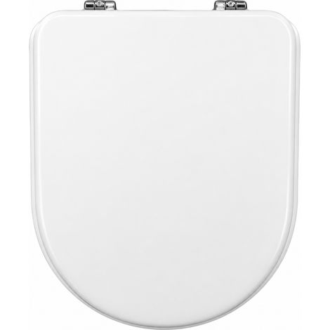Schläfer 4649108 - Sedile Copriwater per Ideal Standard Serie Esedra, Compatibile Tavoletta WC in Mdf Bianco Lucido, Cerniere in Metallo con Vite ad espansione , Forma Dedicata, 42 x 35.5 cm