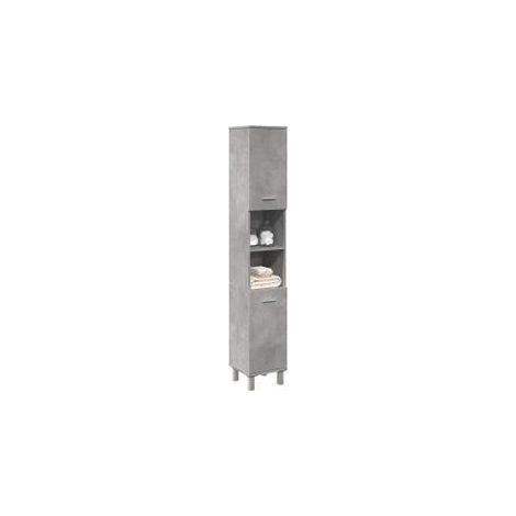 Armoire de salle de bain Gris béton 30x30x179 (1/5)