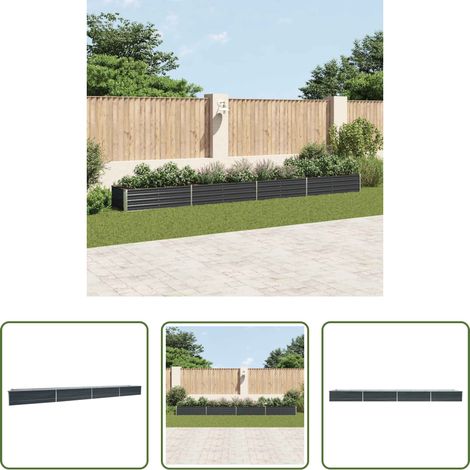 Hochbeet - Garten-Hochbeet Verzinkter Stahl 600x80x45 cm Anthrazit (1/5)