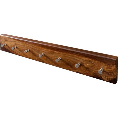 TORONTO 240 Appendiabiti da parete in legno di sheesham - cerato / noce 70x5x10