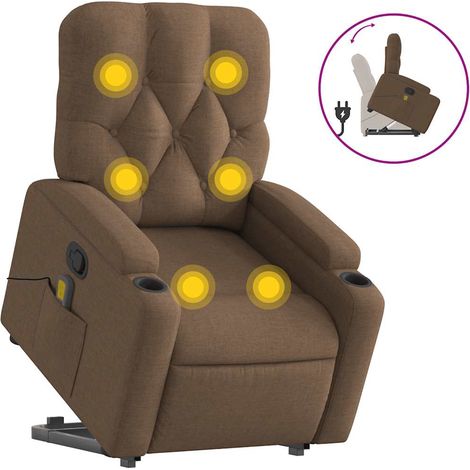 Maison Exclusive - Silla de masaje reclinable de pie de tela marr (1/5)