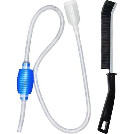 1 tuyau d'eau d'aquarium, 1 brosse, changement d'eau d'aquarium, nettoyeur de sable, pompe à siphon manuelle, filtre de changement (1/5)