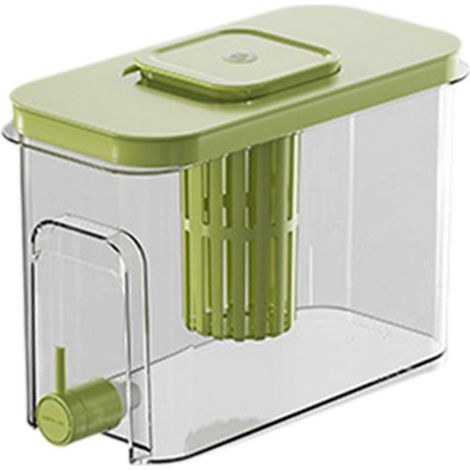 Distributeur de boissons froides 4 L avec robinet, bouilloire électrique pour réfrigérateur domestique avec filtre, distributeur d'eau claire, vert, sans étagères (1/5)