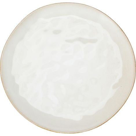 Weißer Speiseteller mit braunem Rand, 27,8 cm (1/2)