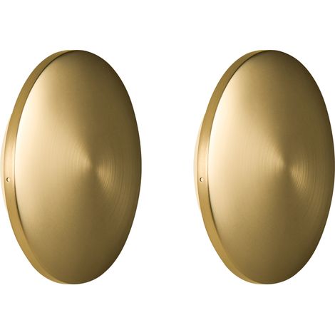 Conjunto de 2 lámparas LED de pared exterior redondas iluminación moderna de aluminio latón Buckie (1/5)