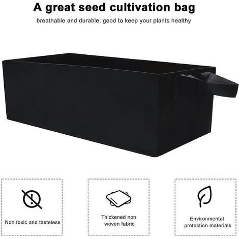 Sacs de plantation en feutre fin pour la culture des plantes, 2 pièces, noirs, résistants. (1/5)