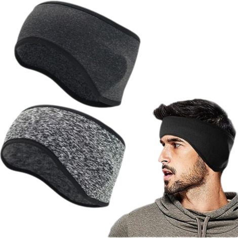 Conjunto de 2 cintas para la cabeza, material elástico, transpirable, cómodas para el invierno, ideales para deportes al aire libre. (1/5)