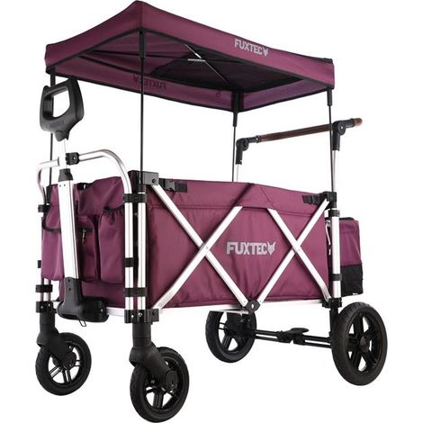 FUXLIFE by FUXTEC FX-CTL900 Morado Carro de Mano Plegable con toldo parasol y bolsa térmica Ideal para jardín, camping y actividades al aire libre
