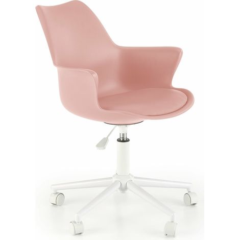 Silla de oficina Houston 1424, Rosa, 80x62x64cm, Con reposabrazos, Con ruedas, Mecanismo de la silla: Económico