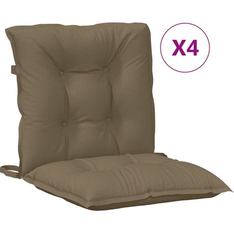 Maison Exclusive - Cuscini Sedia Schiena Bassa 4 pz Tortora Mélange Tessuto (1/5)