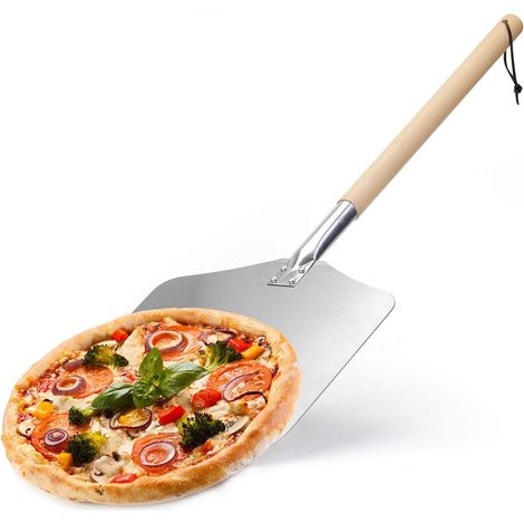 Pelle à pizza en aluminium ultra-mince – Longueur 65 cm – Poignée amovible – Bords fins pour manipulation facile (1/5)