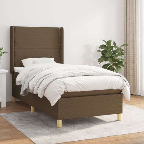 Boxspringbett mit Matratze Dunkelbraun 90x200 cm Stoff (1/5)