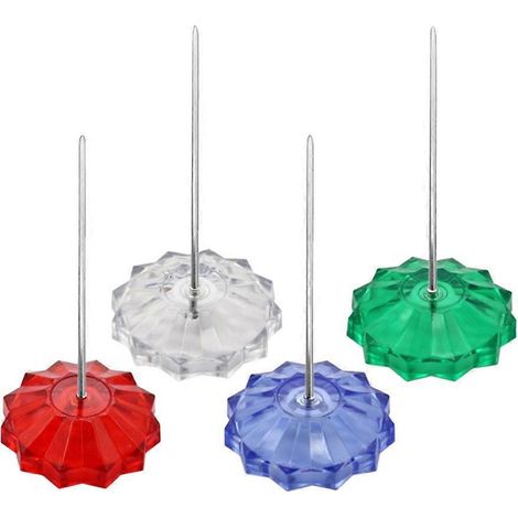Lot de 4 bâtonnets à pointes, tiges droites, accessoires de cuisine et de comptabilité : porte-notes et reçus, fourchette à factures, porte-papiers de bureau (rouge/bleu/vert/transparent)-14.5X7.7cm (1/3)