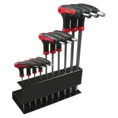 CHIAVI ESAGONALI 10 PZ PEZZI ESAGONALE T TESTA FORO 3/32" 3/8" SUPPORTO 722SK