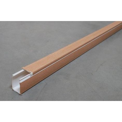 Moulure 25x40mm finition bois Hetre (au mètre) avec couvercle fixation adhesive