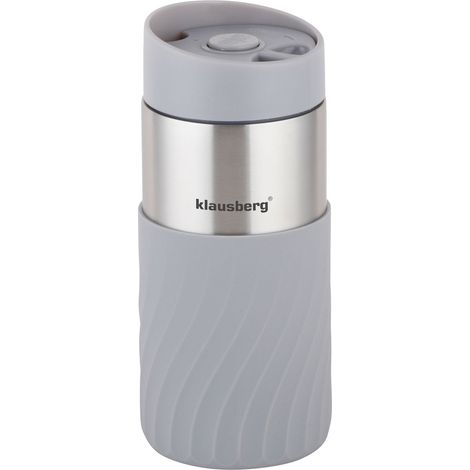 Taza termo con boquilla, 300 ml, silicona, antideslizante, gris (1/5)