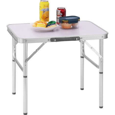 Tavolo Campeggio Picnic Alluminio 60x45x50 Pieghevole Valigetta Piano Formica