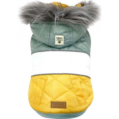 25 cm: Giubbotto imbottito impermeabile modello Trio double face due in uno per cani