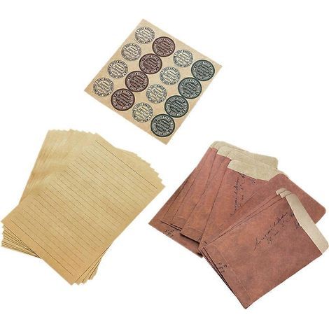 Briefpapier-Set im Retro-Stil, bestehend aus Umschlag und Briefpapier – 21 x 14,3 cm (1/3)