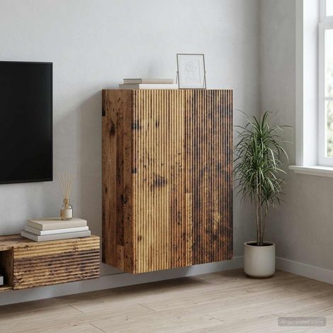 vidaXL Mobiletto a muro Legno antico 66 x 34,5 x 90 cm