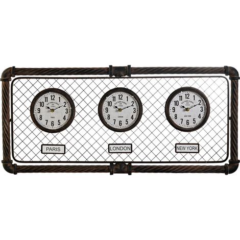 Reloj Pared Hierro Pp 93X5X42 3 Reloje Envejecido (1/4)