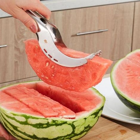 Affetta anguria in acciaio inox - Strumento pratico per tagliare insalata e frutta - Taglia anguria (1/5)