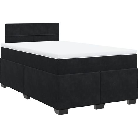 Maison Exclusive - Sommier à lattes de lit avec matelas noir 120x190 cm velours (1/5)