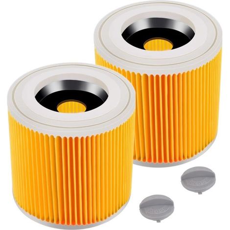 HOXILEELEO - Lot de 2 filtres cartouche pour aspirateurs Kärcher WD2, WD3, MV2, MV3 – Filtre HEPA H12 pour purification d'air – Installation rapide (1/5)