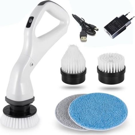 Elektrischer 360-Grad-Dreh-Scheuerbürste, Fugenreinigungsbürste für Badezimmer-WC-Boden (1/4)