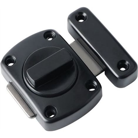 Cerradura de puerta premium, cerradura de puerta, protección antirrobo, cerrojo giratorio para baño, cerrojo para puerta, negro mate, 2025 (1/5)