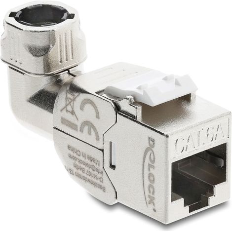 Delock MÃ³dulo Keystone RJ45 hembra a LSA Cat.6A blindado sin herramientas, con Ã¡ngulo de 90Â°