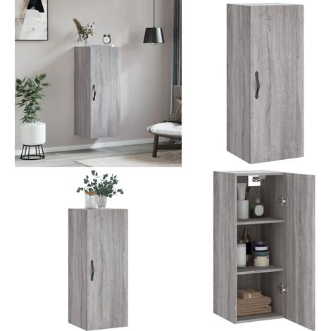 Armoire murale sonoma gris 34,5x34x90 cm bois d'ingénierie - Armoire Murale - Meuble Rangement - Armoire Suspendu - Buffet Haut - Meuble Salon - Home & Living (1/5)