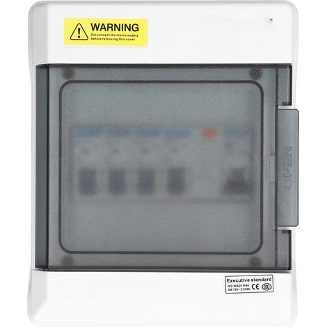 GARRYFIZH Mini disjoncteur de fuite 4 voies, Protection contre les fuites, carte à fusibles 63A 30mA RCD + 4MCB (6A + 2 X 16A + 32A) AU 230V