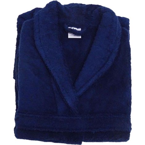 Peignoir de bain uni et coloré Bleu Foncé xL