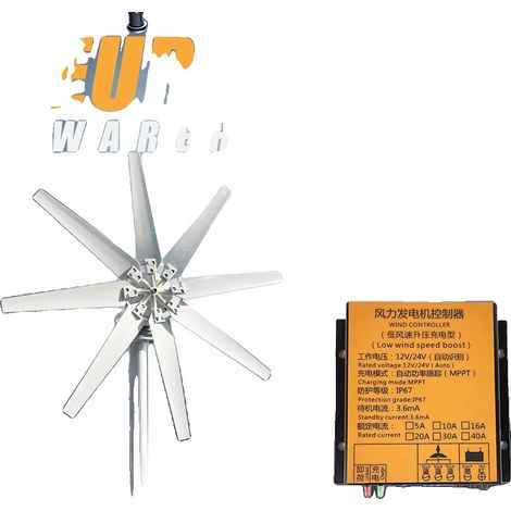 Générateur éolien, puissance de 10000W, design à 8 pales, avec contrôleur mppt, 10KW, 12V