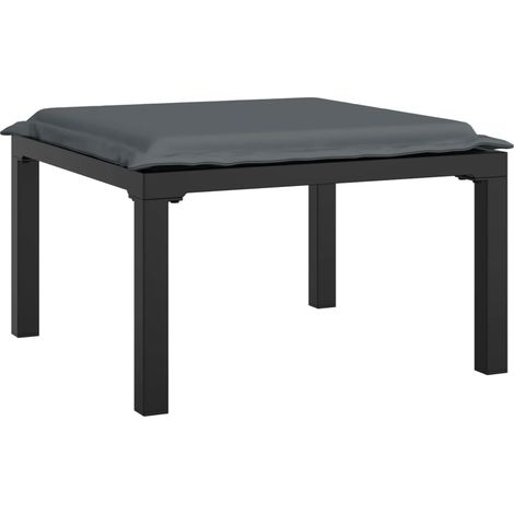 Maison Exclusive - Gartenhocker mit Kissen Schwarz und Grau Poly