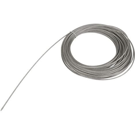 Câble en acier inoxydable 304, 20m, 2mm, fil rigide pour pêche et levage (1/4)