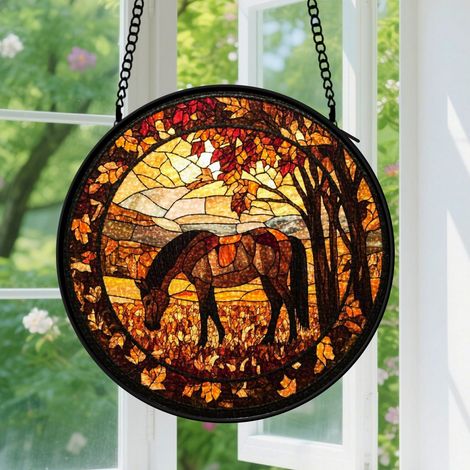 Suspension en vitrail, attrape-soleil minimaliste coloré, décoration fenêtre maison, cadeau Fête des Mères, Fête des Pères pour femme, homme 9cm (1/5)