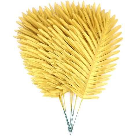 20 feuilles de palmier dorées artificielles tropicales pour la décoration de mariages et d'intérieurs