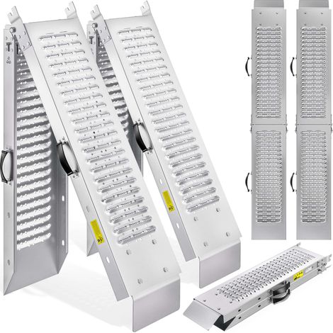 MONZANA® 2x Rampas de carga plegables de acero galvanizado capacidad de 400kg para vehículos