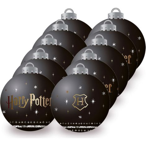 Lot de 10 Boules de Noël - Couleur Noir - Harry Potter (1/3)