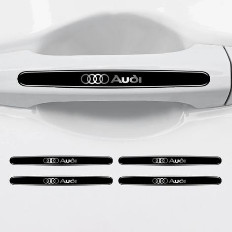 (4 pièces) Autocollants de protection pour poignées de porte de voiture, anti-collision, décoratifs, compatibles avec Audi A6, A6L, A7, A8, A8L, A3, E-tron, 55, Q7, Q8, C8 (2019, 2020, 2021) (1/4)