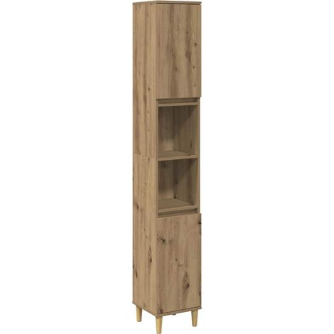 Colonne Meuble de salle de bain - chêne artisanal 30x30x190 cm fr3862 - Maison La Vie (1/5)