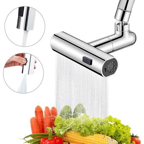 FISHTEC  Tête robinet multifonction, 3 jets, 360°, 14 cm (1/5)