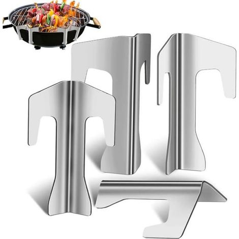 Entretoise Pour Plaque De Feu - Acier Inoxydable - Universelle Pour Foyer Et Grill - 4 Pièces - 7,7 X 3,5 Cm (1/5)