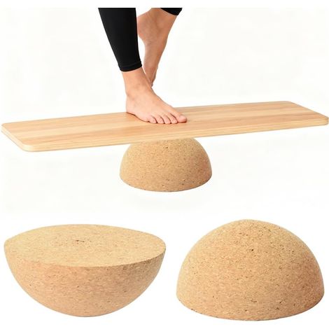 Halbkugelförmiges Balanceboard, 15 cm Durchmesser, aus Kork – 7 cm hoch – Massive Naturkork-Halbkugel für Balanceboards, Fitness, Yoga, Rehabilitation, Physiotherapie und Sport (1/5)