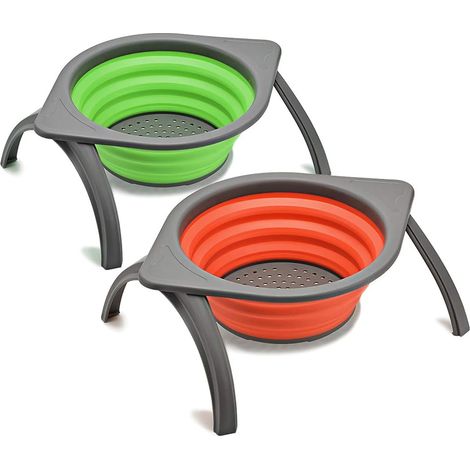 Filtre circulaire multifonctionnel pliable de cuisine (vert et orange) (1/2)
